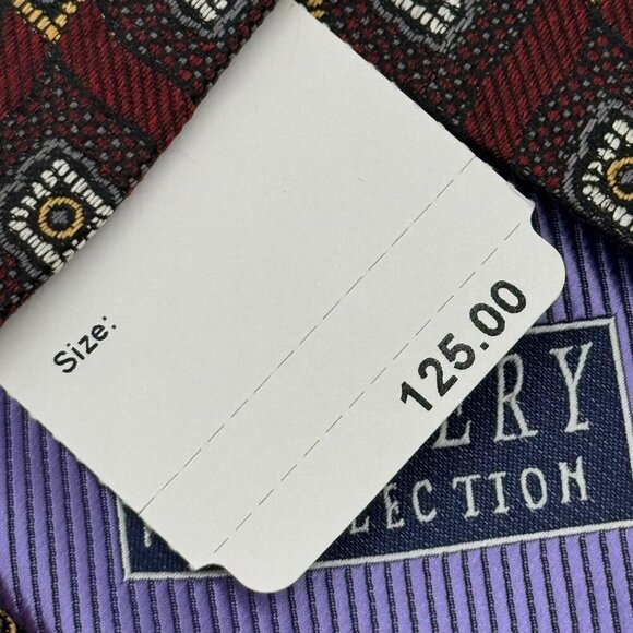 J.Z. Gallery Collection Luxury 100% Silk Ties Bundle Blue & Burgundy Geometric D - Picture 5 of 7